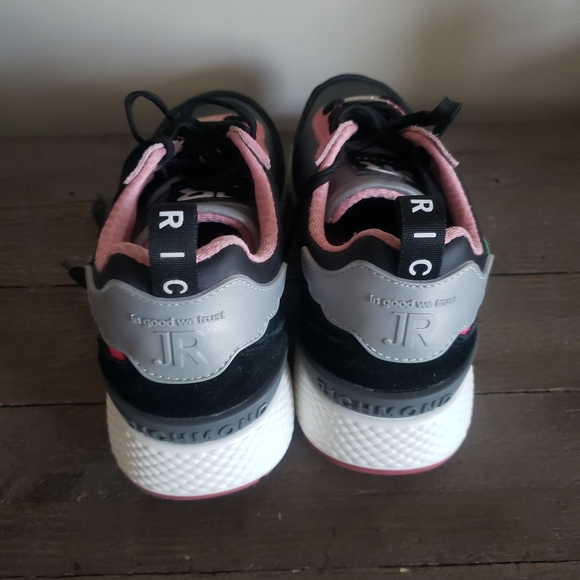 John Richmond Lace Up Leather Logo Tennis Shoe size 39 / US 8 NEW - Picture 2 of 9